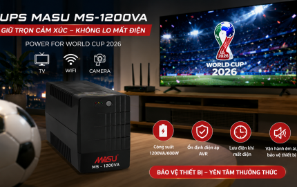 Xem World Cup 2026 không lo mất điện với UPS MASU MS-1200VA