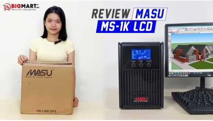 video review Bộ lưu điện MASU MS-1K LCD (1000VA/900W)
