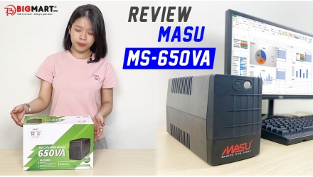 video review Bộ lưu điện MASU MS-650VA (390W)