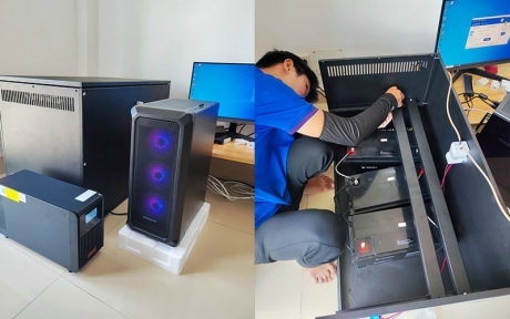 Bộ lưu điện 2000VA, ắc quy 120Ah cho hệ thống web server tại TpHCM