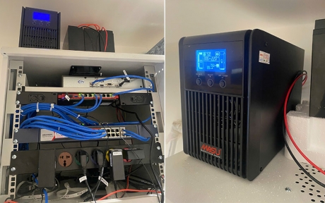 Lắp bộ lưu điện 1000VA, 3 ắc quy 30Ah cho hệ thống camera CCTV quán cà phê