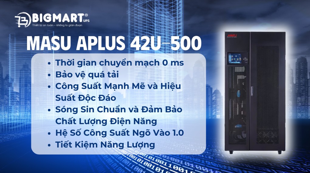 UPS công nghiệp Masu Aplus 42U-500 (PM-50) 500KVA