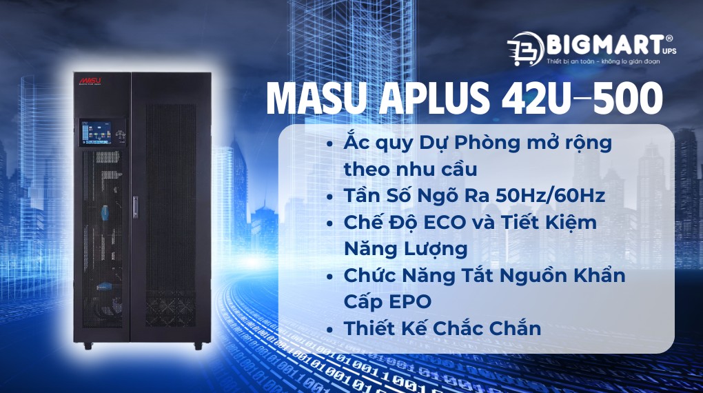 Bộ lưu điện công nghiệp Masu Aplus 42U-500 (PM-50) 500KVA