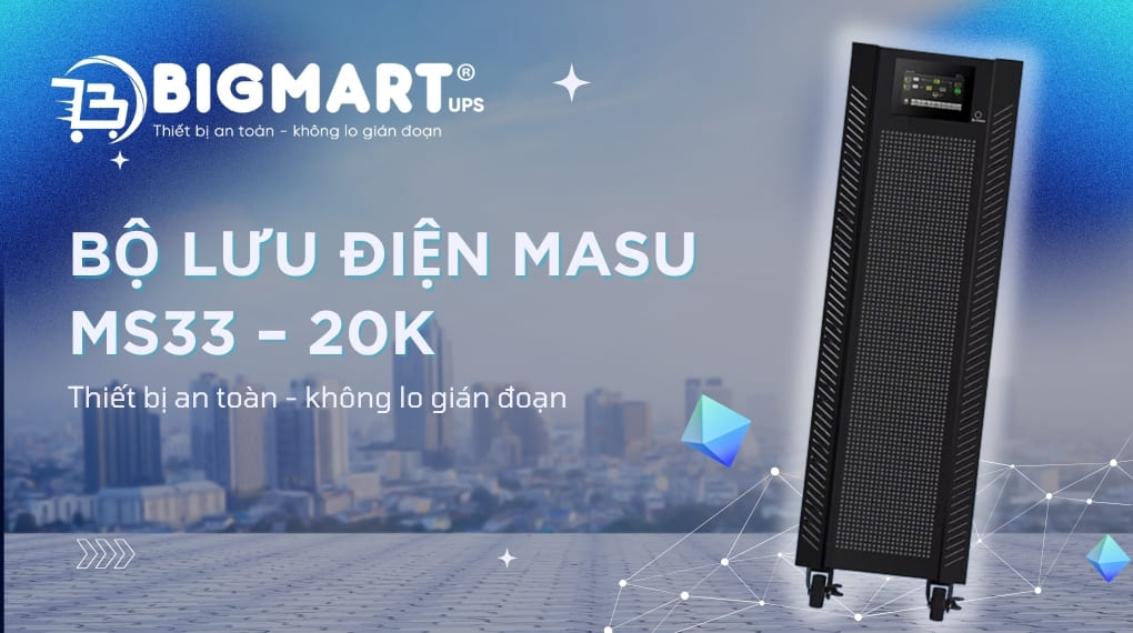 Bộ lưu điện công nghiệp Masu MSI33-20K 20kVA/20kW