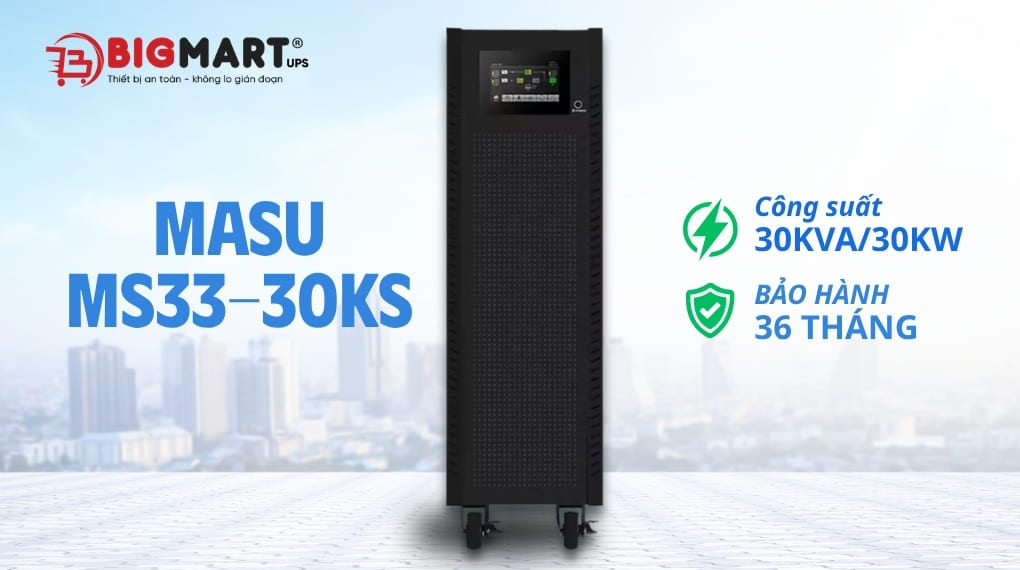Bộ lưu điện công nghiệp Masu MSI33-30KS (30kVA/30kW)