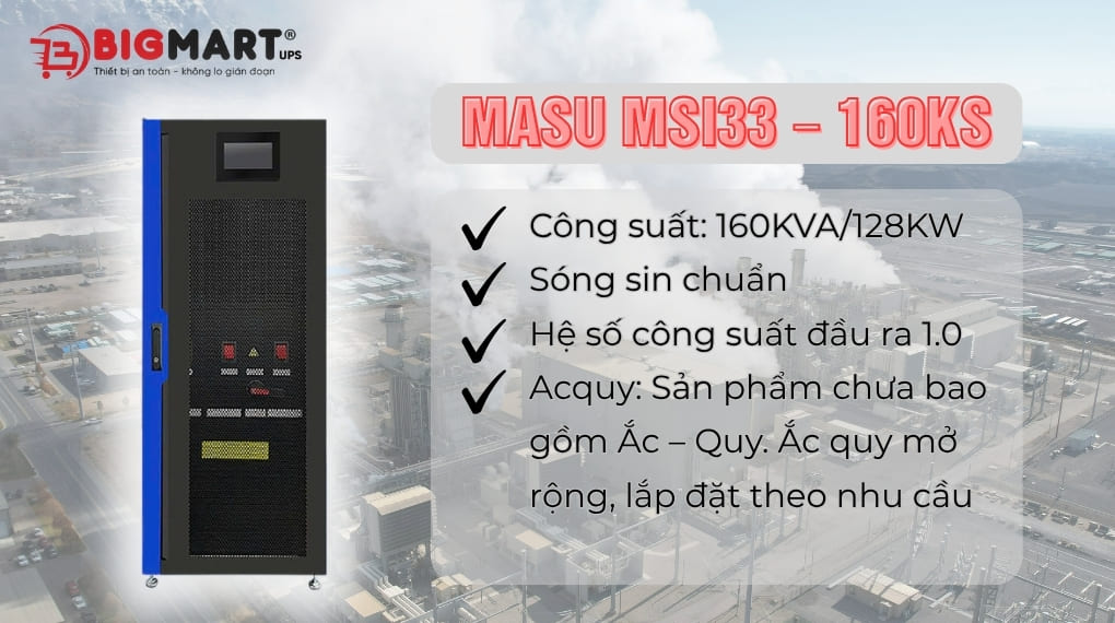 Bộ lưu điện công nghiệp Masu MSI33 – 160KS