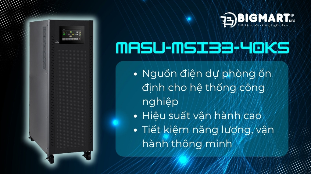 UPS công nghiệp Masu MSI33 – 40KS 40kVA/40kW