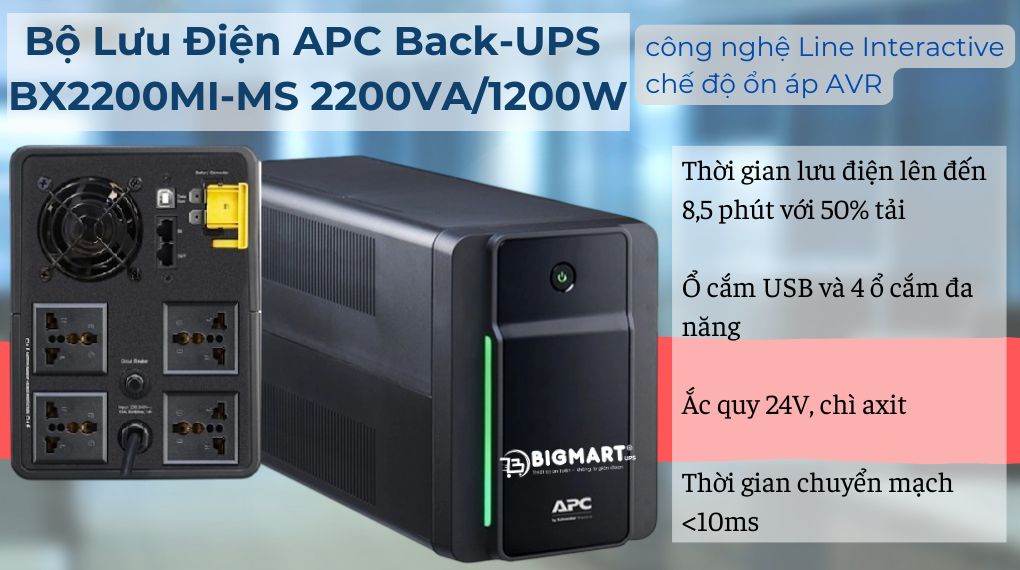 APC Back UPS BX2200MI-MS 2200VA/1200W