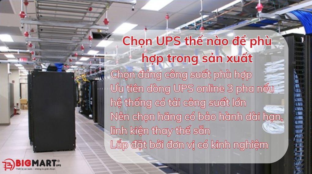 Chọn UPS thế nào để phù hợp trong sản xuất