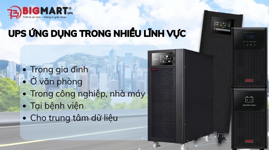 bộ lưu điện ứng dụng nhiều lĩnh vực