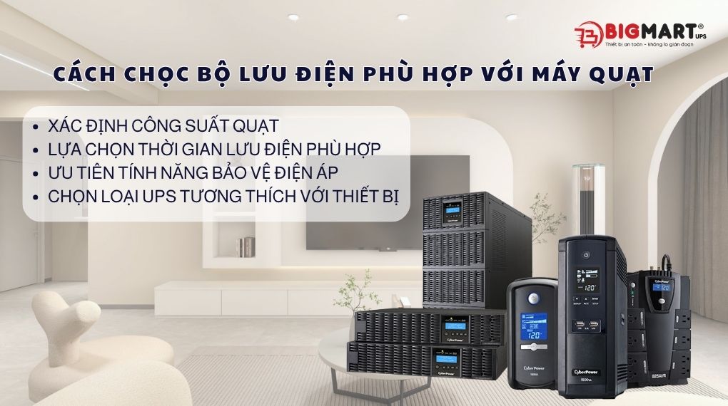 Cách chọn UPS phù hợp cho máy quạt