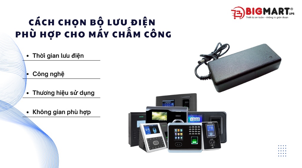 Cách chọn bộ lưu điện phù họp cho máy chấm công