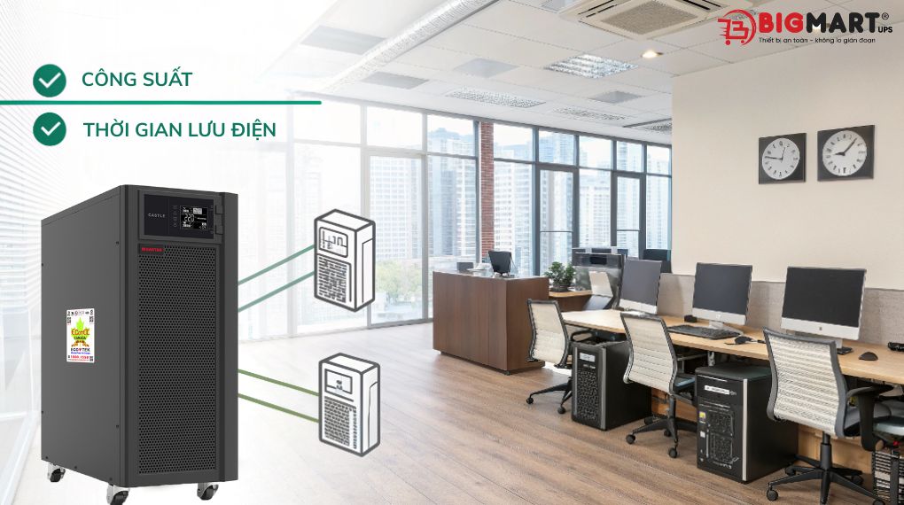 Cách chọn công suất và thời gian lưu điện của UPS văn phòng