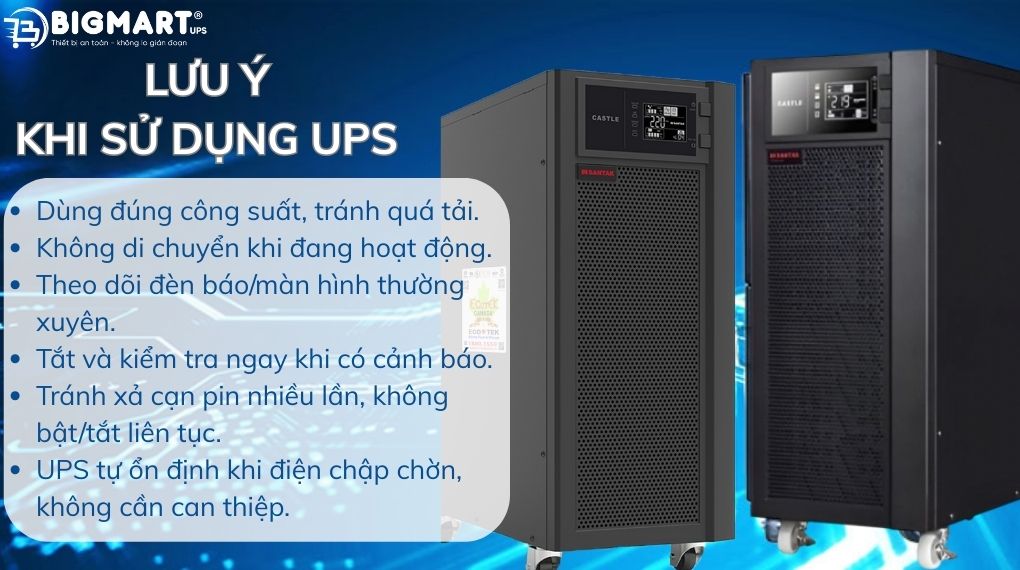 Những lưu ý quan trọng khi dùng bộ lưu điện