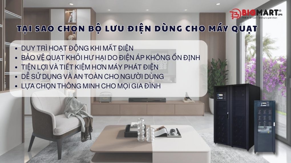 Tại sao chọn bộ lưu điện dùng cho máy quạt