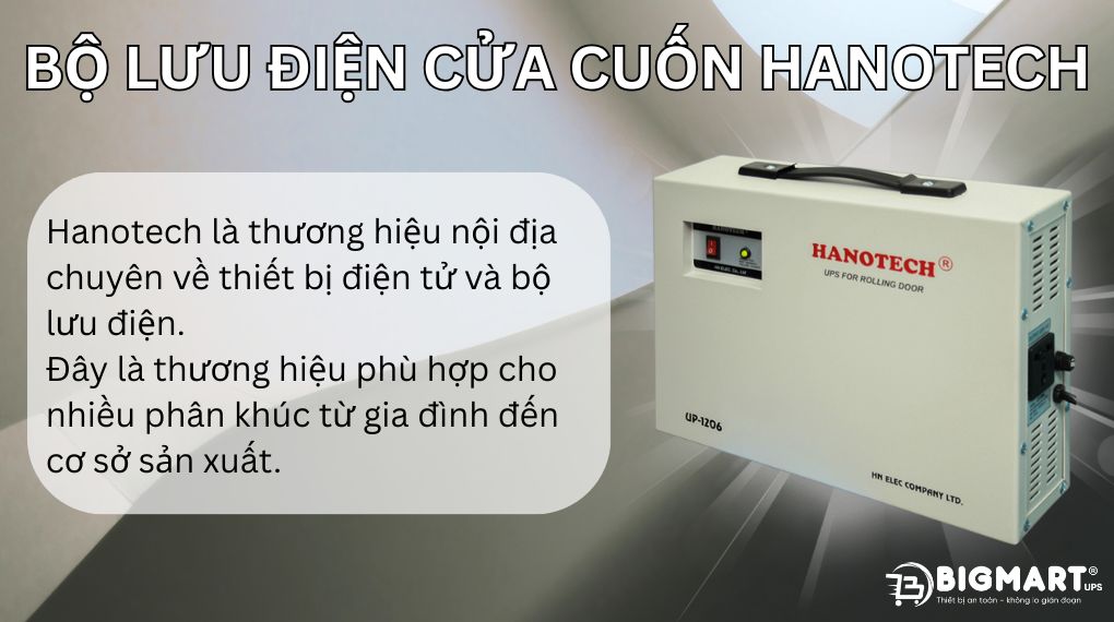 Thương hiệu bộ lưu điện cửa cuốn Hanotech