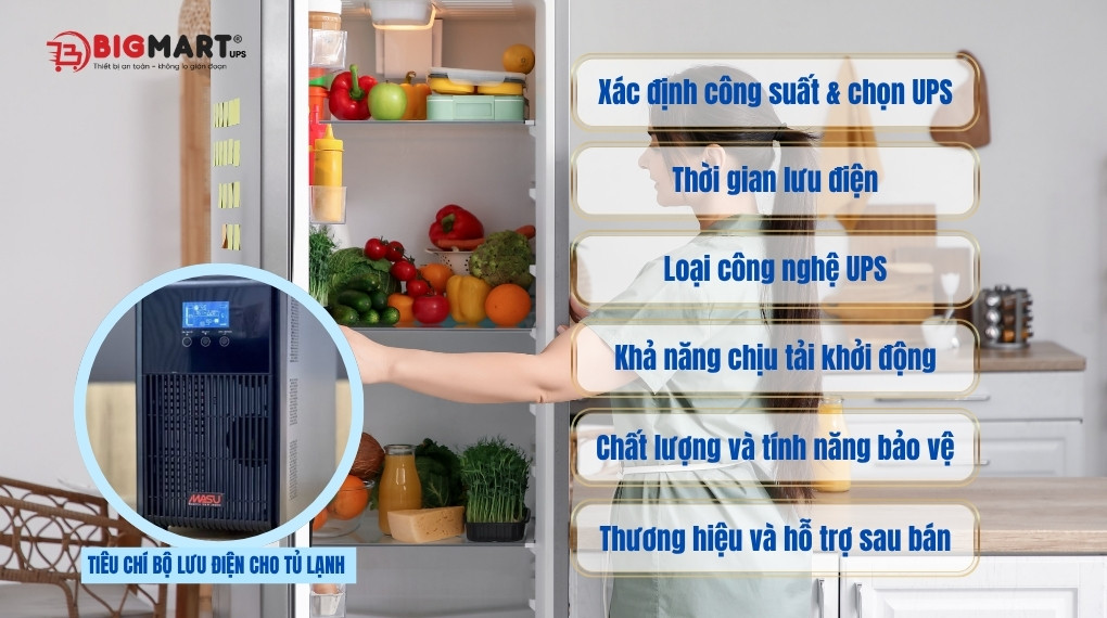 Tiêu chí chọn bộ lưu điện cho tủ lạnh