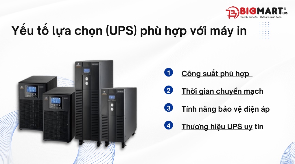 Những yếu tố chọn UPS phù hợp cho máy in