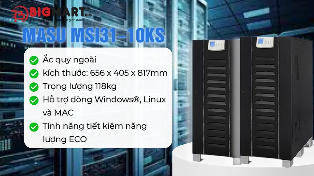 Bộ lưu điện công nghiệp Masu MSI31-10KS
