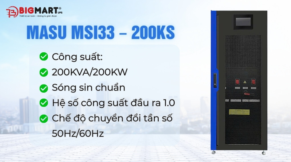 Bộ lưu điện công nghiệp Masu MSI33 – 200KS