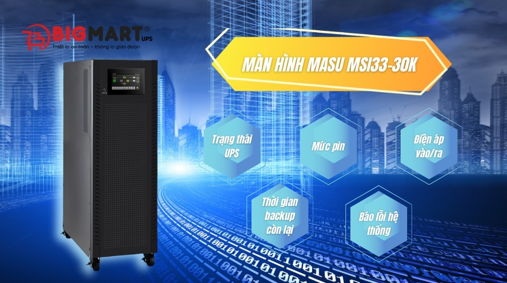 Bộ lưu điện công nghiệp Masu MSI33-30K (30kVA/30kW)