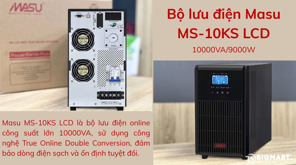 Bộ lưu điện Masu MS-10KS LCD 10000VA