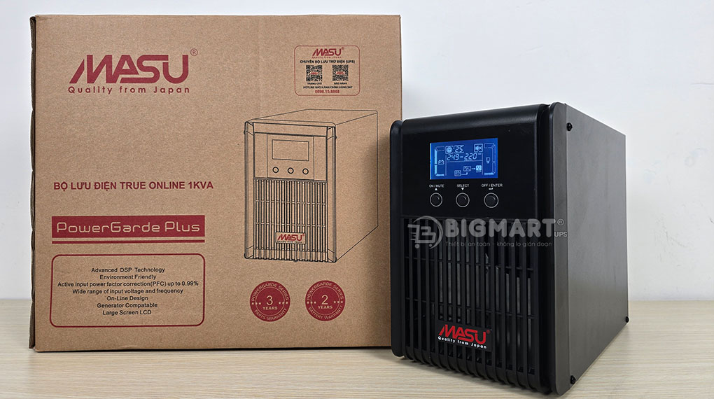 Siêu thị bộ lưu điện cung cấp UPS MASU MS-1K LCD chính hãng