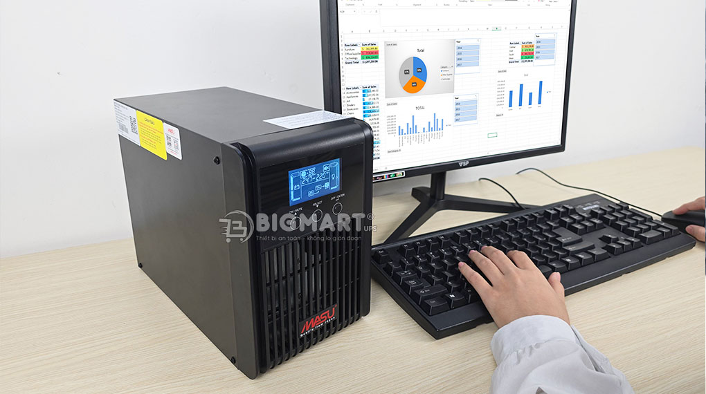 Siêu thị bộ lưu điện cung cấp UPS MASU MS-1KS LCD chính hãng