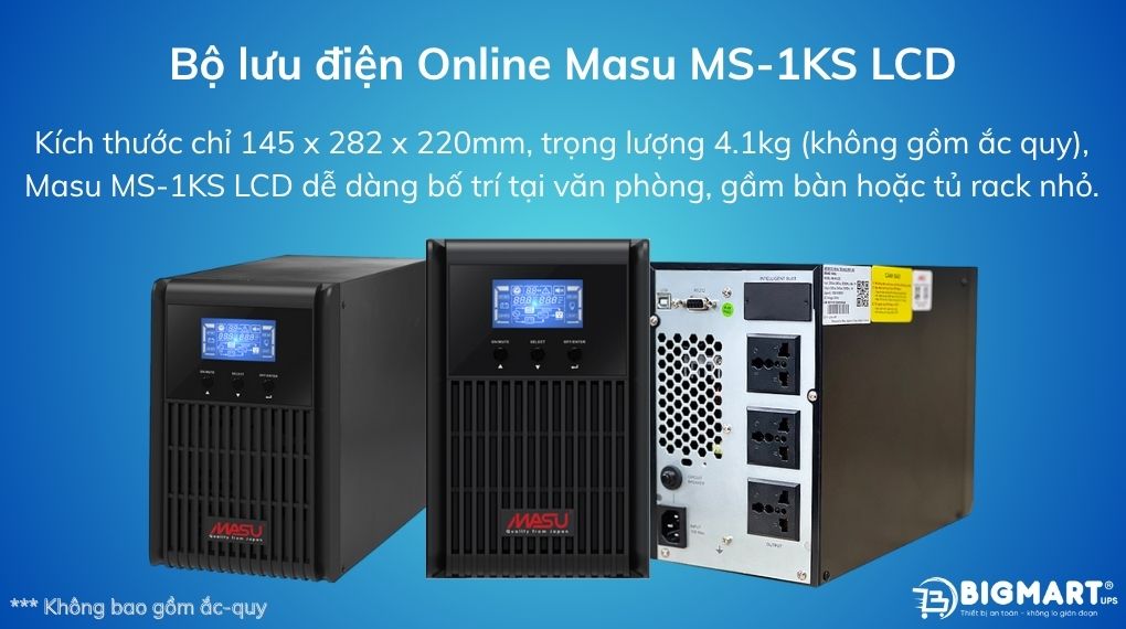 Bộ lưu điện Online Masu MS-1KS có thiết kế nhỏ gọn