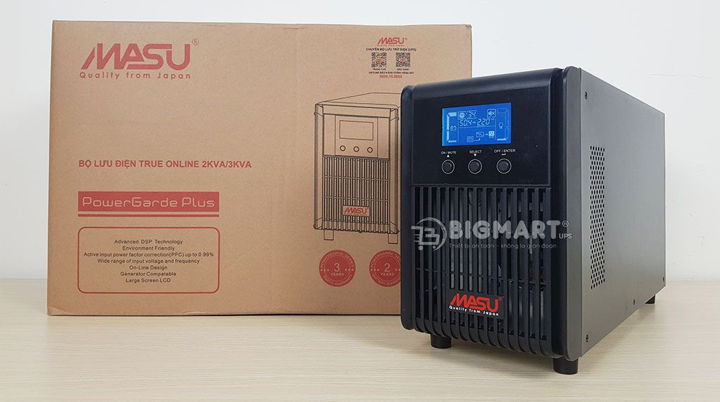 Siêu thị bộ lưu điện cung cấp UPS MASU MS-2K LCD chính hãng