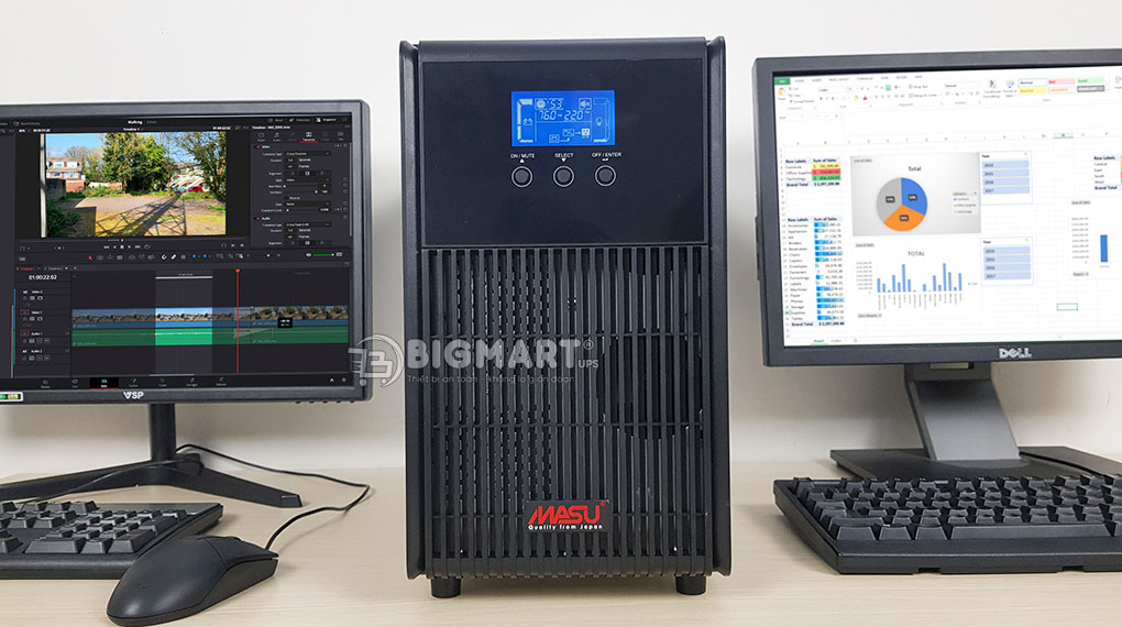 Siêu thị bộ lưu điện cung cấp UPS MASU MS-3KS LCD chính hãng