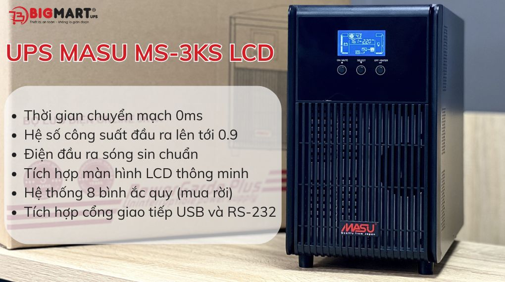 UPS Masu MS-3KS LCD 3000VA/2700W