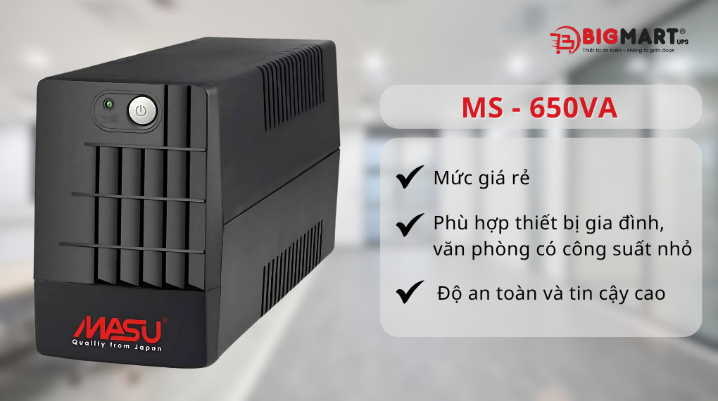 Bộ lưu điện Masu MS-650VA thông số kỹ thuật