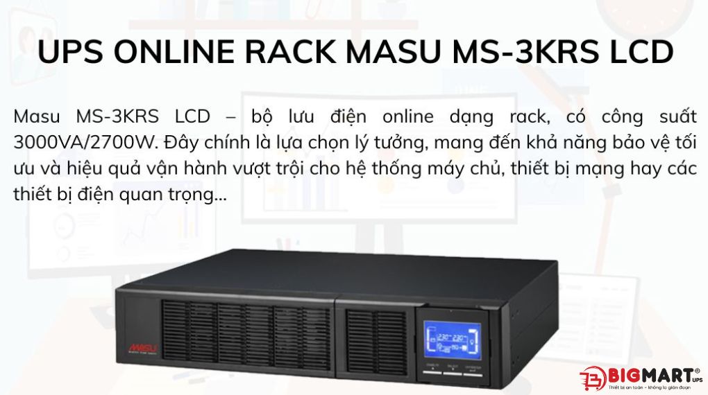 UPS Online Rackmount MASU MS-3KRS LCD