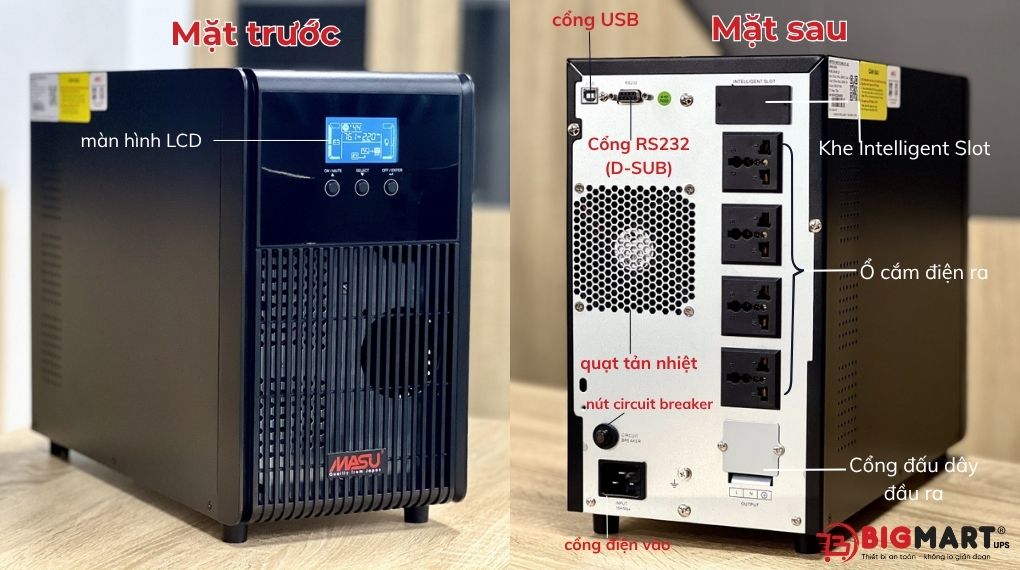 Cấu tạo bộ lưu điện Masu MS-3KS LCD 3000VA/2700W