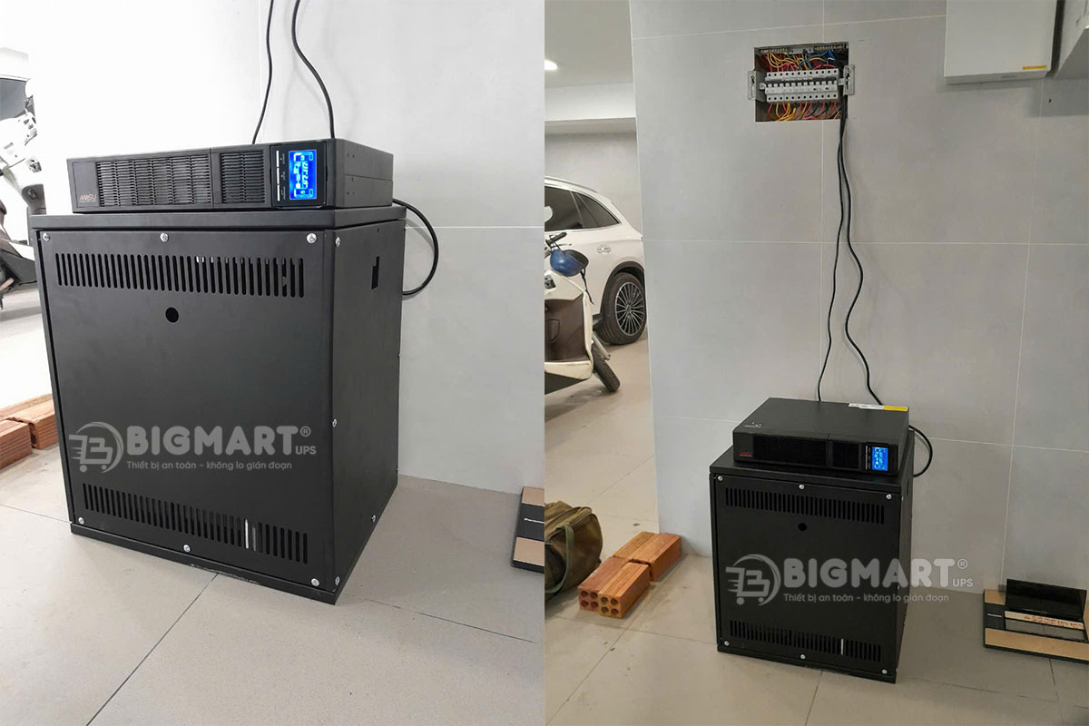 Lắp bộ lưu điện 3KVA, 6 ắc quy 60Ah cho hệ thống điện dân dụng