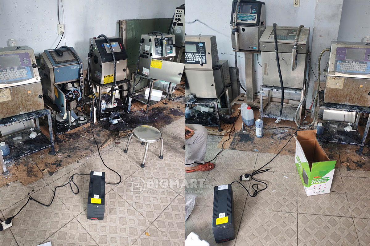 Lắp đặt bộ lưu điện Offline cho máy in phun date công nghiep