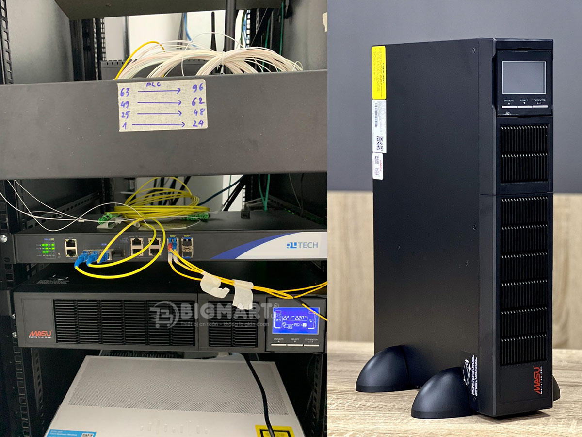 Lắp đăt bộ lưu điện 1000VA cho tủ rack server hệ thống mạng tại TpHCM