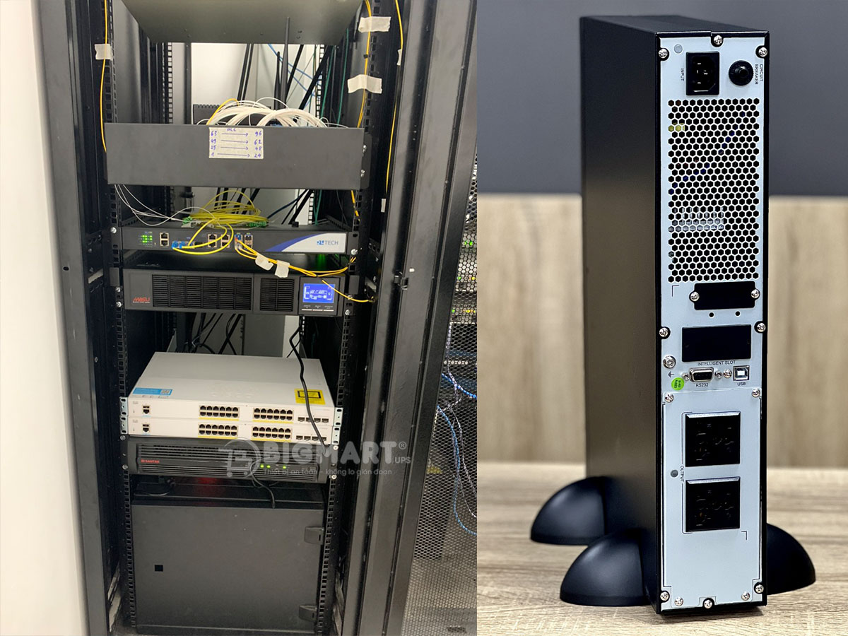 Lắp đăt bộ lưu điện 1000VA cho tủ rack server hệ thống mạng tại TpHCM