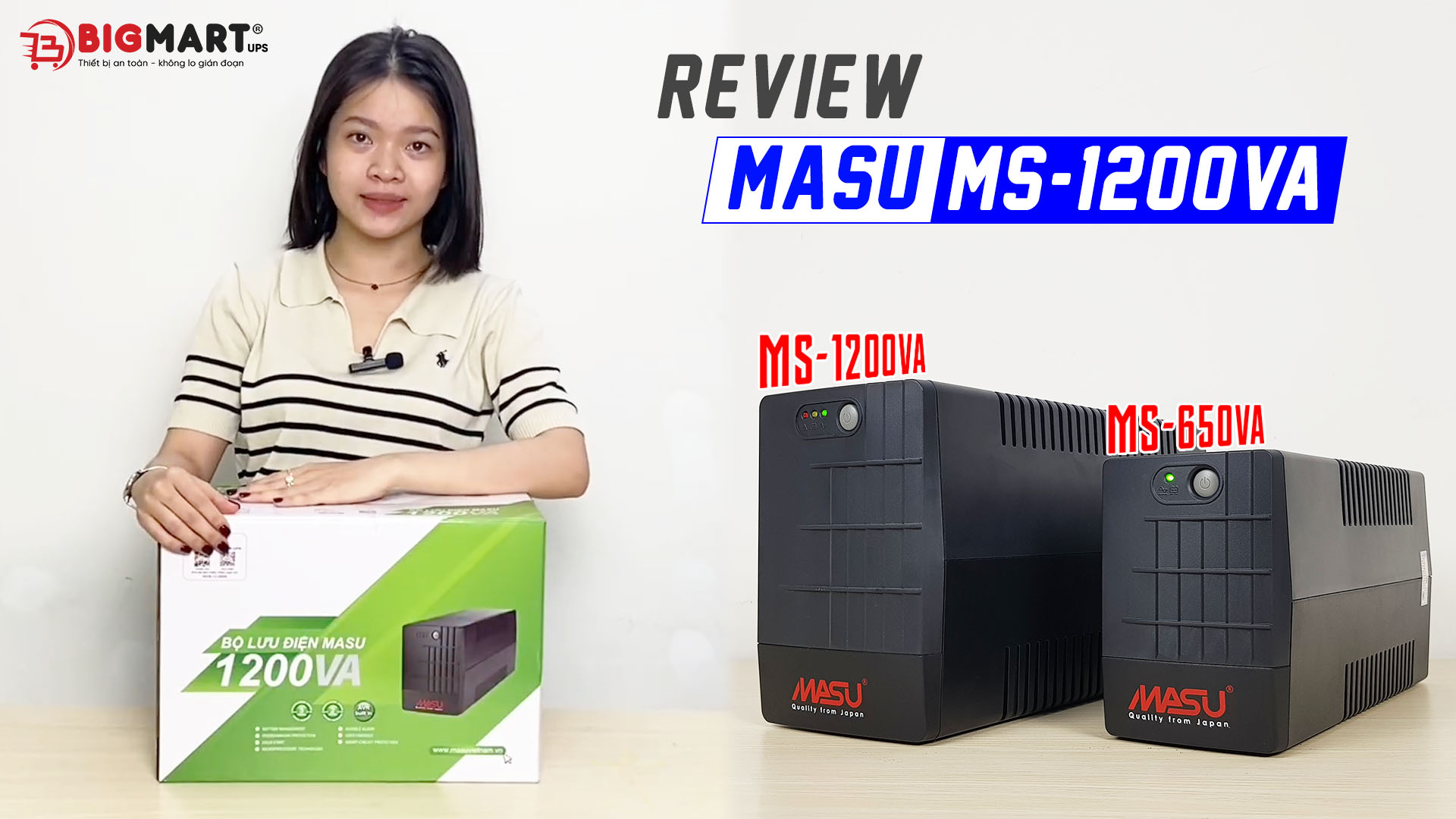video review Bộ lưu điện MASU MS-1200VA (600W)
