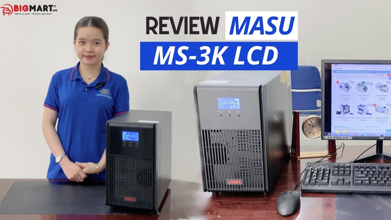 video review Bộ lưu điện MASU MS-3K LCD (3000VA/2700W)