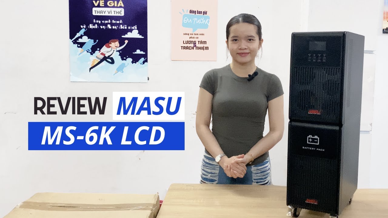 video review Bộ lưu điện Masu MS-6K LCD (6KVA/5400W)